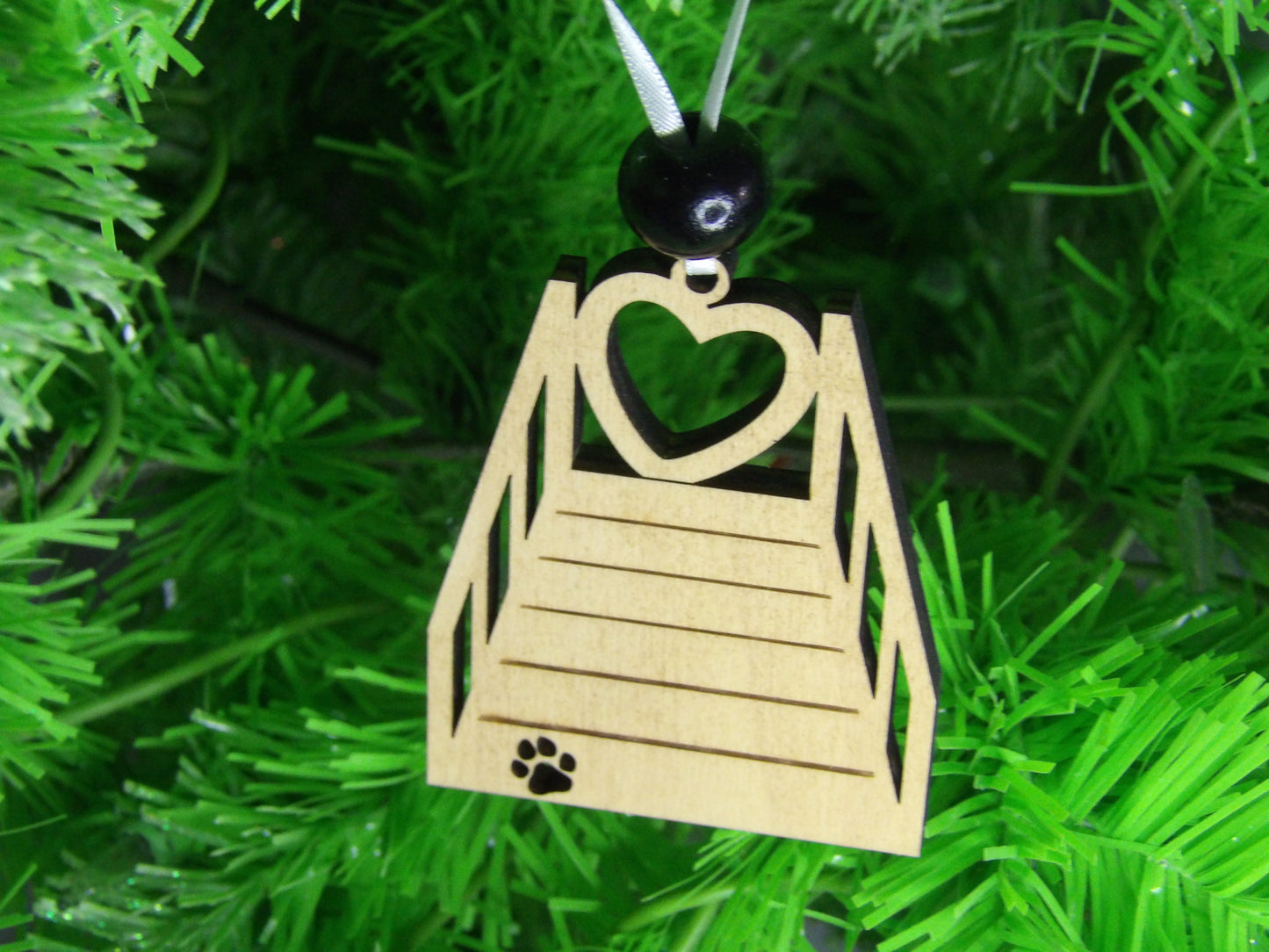 See You At Rainbow Bridge: Pet Memorial Wooden Christmas Tree Ornament