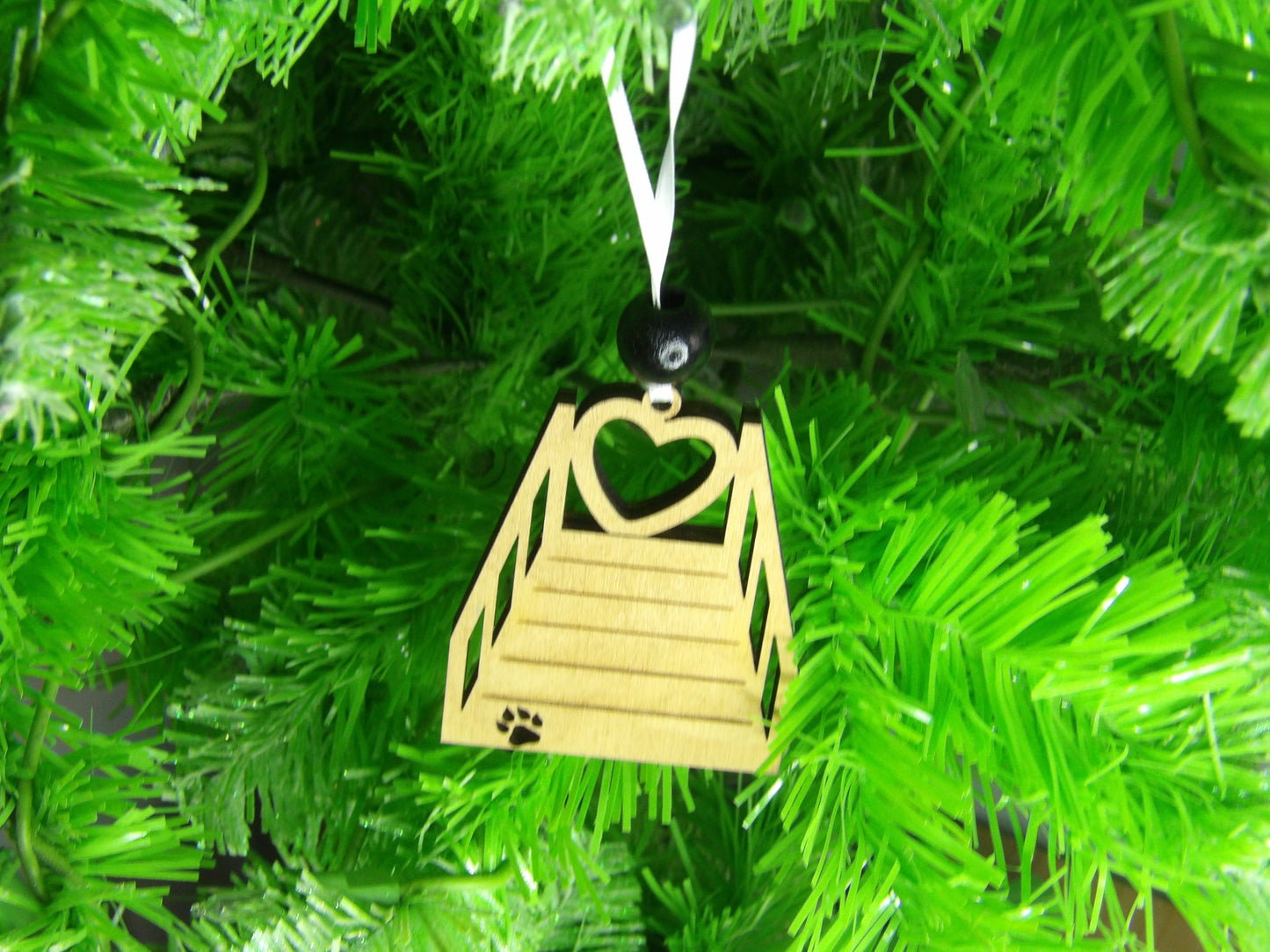 See You At Rainbow Bridge: Pet Memorial Wooden Christmas Tree Ornament