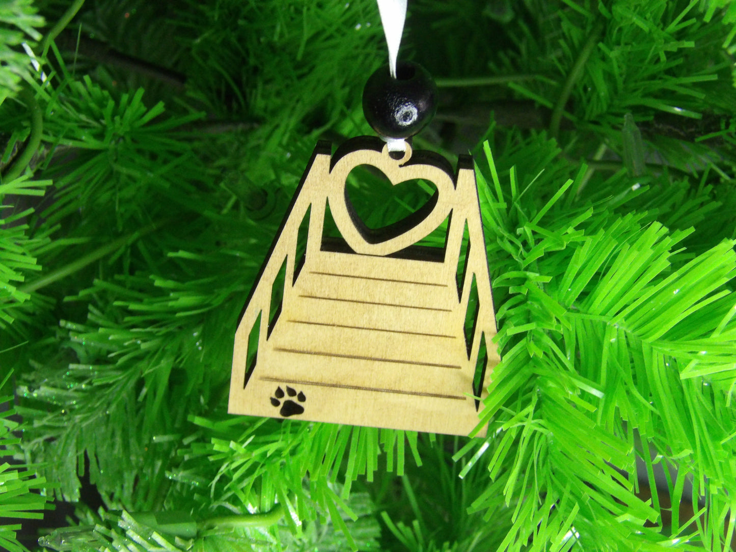 See You At Rainbow Bridge: Pet Memorial Wooden Christmas Tree Ornament