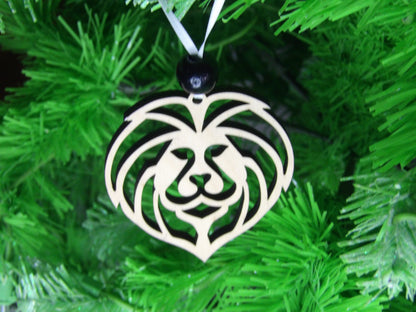 A Story of Strength and Protection: Lion Wooden Christmas Tree Ornament