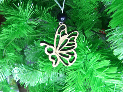 Renewed Hope, Unyielding Strength: Suicide Prevention Butterfly Wooden Christmas Tree Ornament