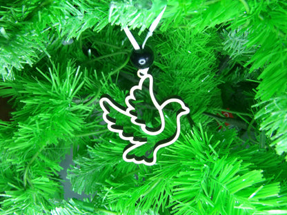 Messengers of Peace and Hope: Dove Wooden Christmas Tree Ornament