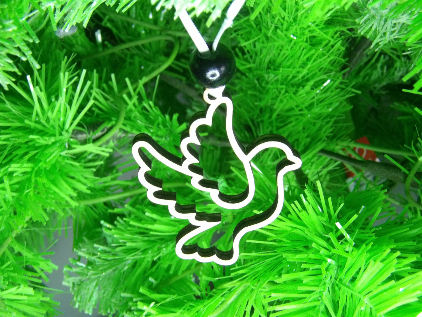 Messengers of Peace and Hope: Dove Wooden Christmas Tree Ornament