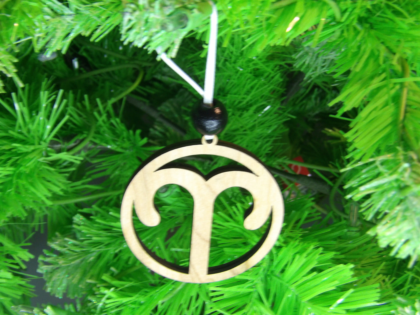 The Fiery Trailblazer: Aries Astrological Sign Wooden Christmas Tree Ornament