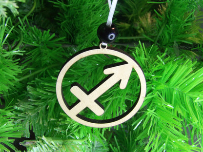 The Adventurous Wanderer: Sagittarius Astrological Sign Wooden Christmas Tree Ornament