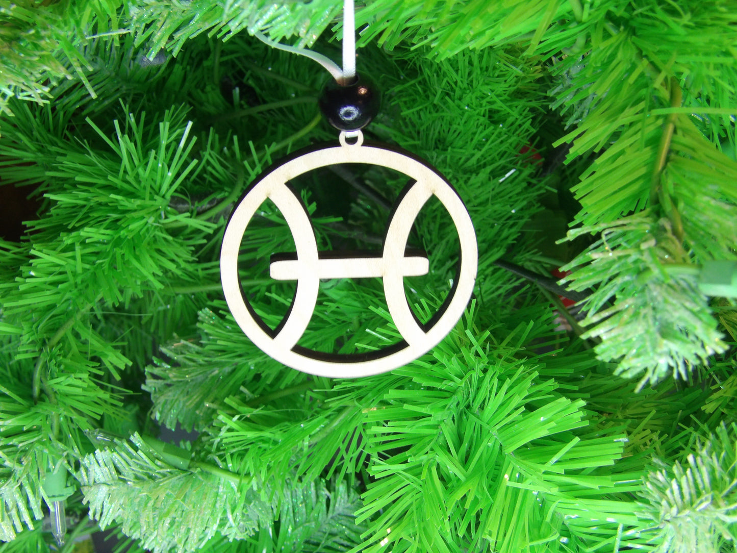 The Mystical Soul: Pisces Astrological Sign Wooden Christmas Tree Ornament