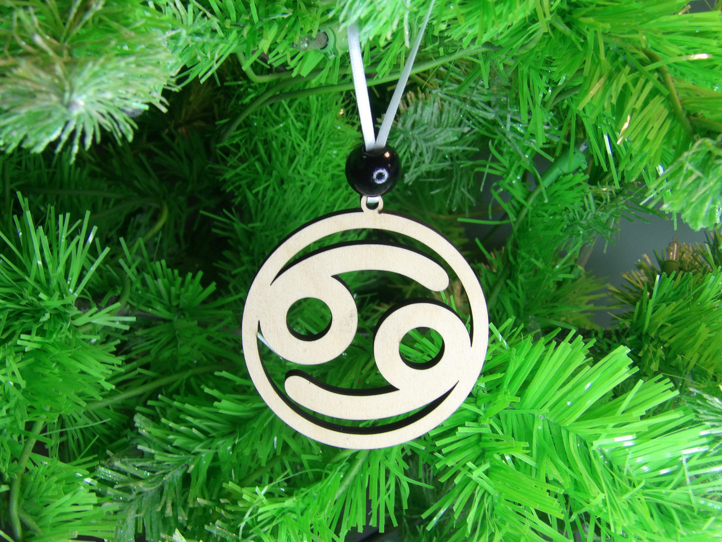 The Compassionate Guardian: Cancer Astrological Sign Wooden Christmas Tree Ornament