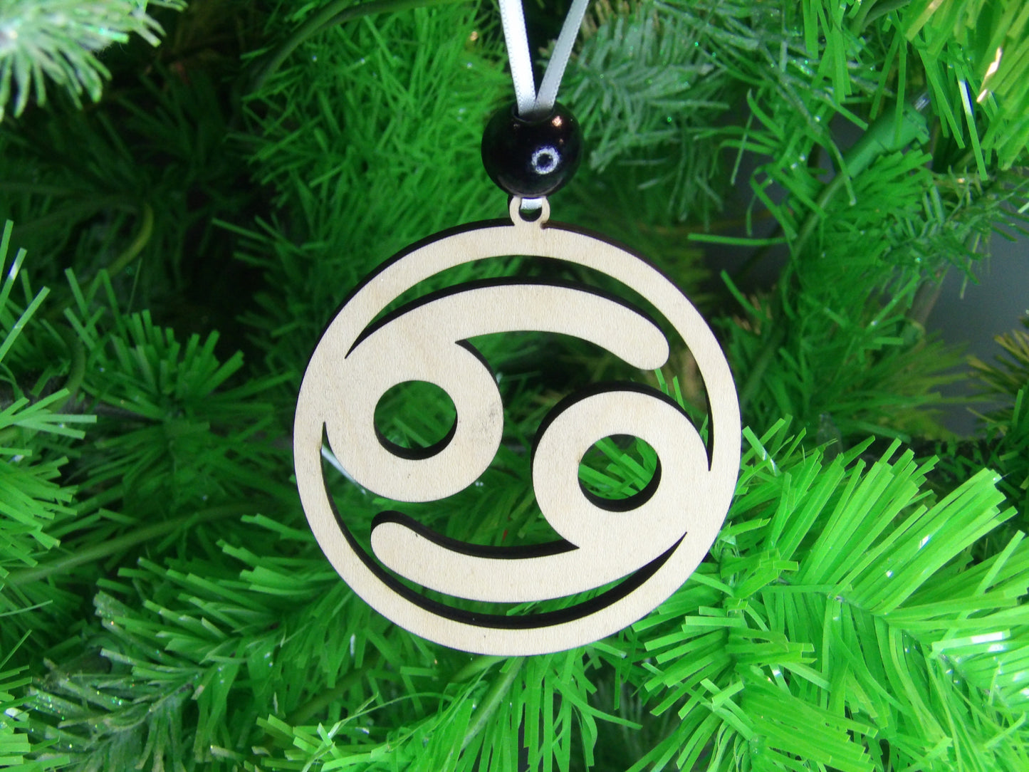 The Compassionate Guardian: Cancer Astrological Sign Wooden Christmas Tree Ornament