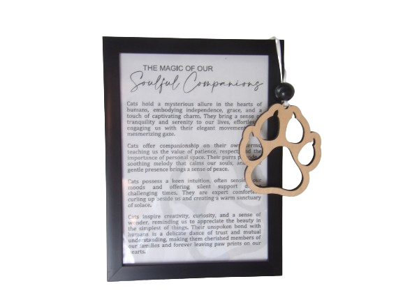 The Magic of Our Soulful Companions: Cats Framed Story Card and Wooden Ornament Gift Set