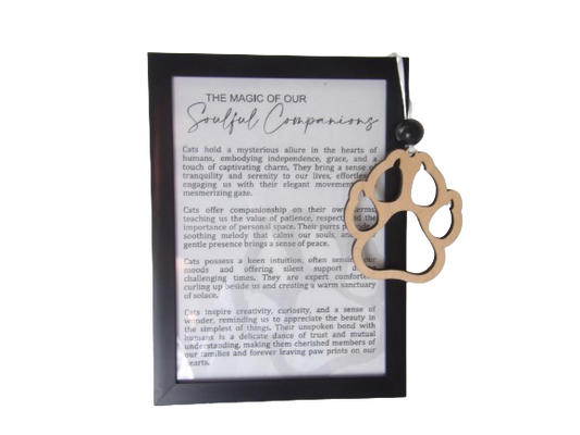 The Magic of Our Soulful Companions: Cats Framed Story Card and Wooden Ornament Gift Set