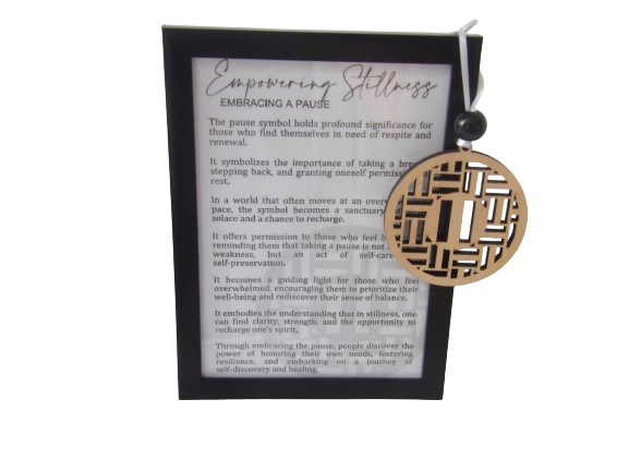 Empowering Stillness: Embracing a PAUSE Framed Story Card and Wooden Ornament Gift Set