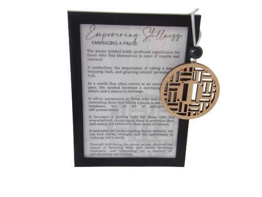 Empowering Stillness: Embracing a PAUSE Framed Story Card and Wooden Ornament Gift Set