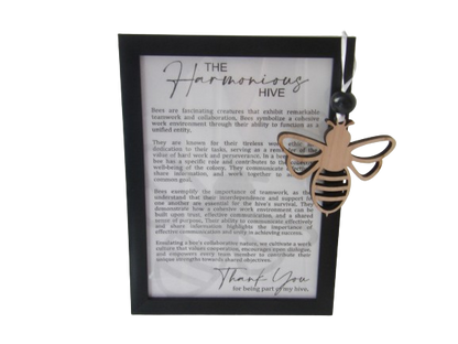 The Harmonious Hive: Bumblebee Framed Story Card and Wooden Ornament Gift Set