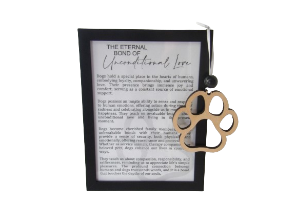 The Eternal Bond of Unconditional Love: Dogs Framed Story Card and Wooden Ornament Gift Set