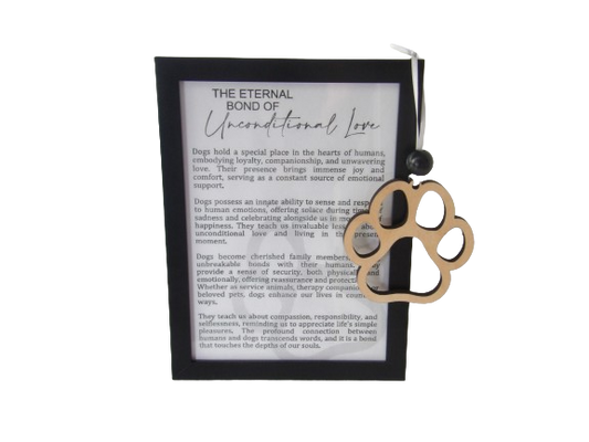 The Eternal Bond of Unconditional Love: Dogs Framed Story Card and Wooden Ornament Gift Set