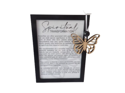 Spiritual Transformation: Memorial Butterfly Framed Story Card and Wooden Ornament Gift Set