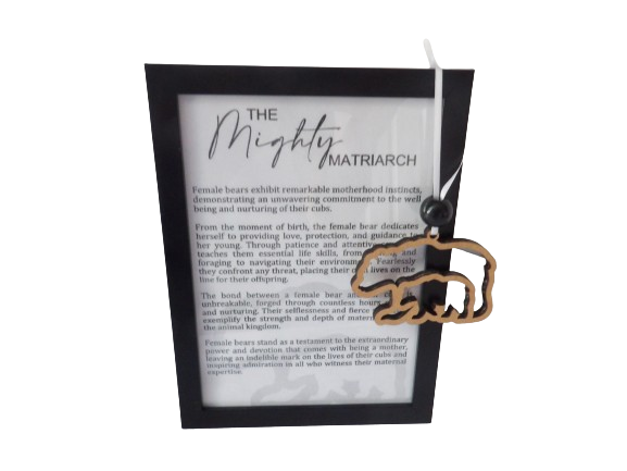 The Mighty Matriarch: Mama Bear Framed Story Card and Wooden Ornament Gift Set