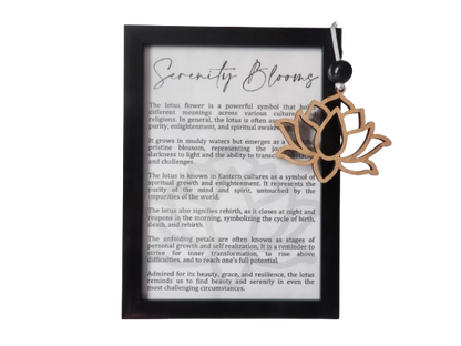 Serenity Blooms: Lotus Flower Framed Story Card and Wooden Ornament Gift Set