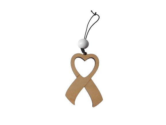 A Journey of Love and Hope: Cancer Awareness Wooden Rear View Mirror Car Charm