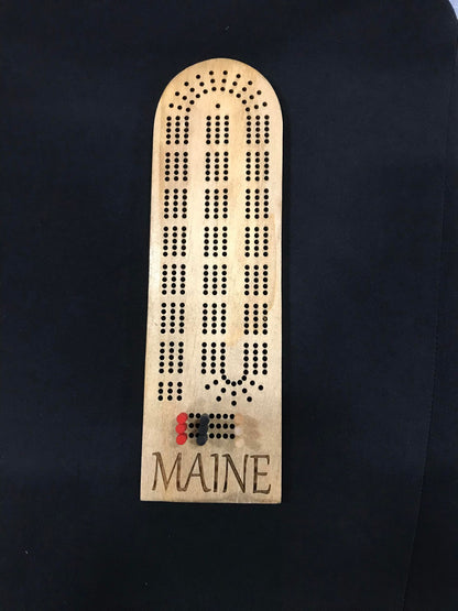 Rounded Edge "Maine" Wooden Cribbage Game Boards