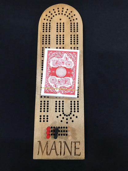 Rounded Edge "Maine" Wooden Cribbage Game Boards