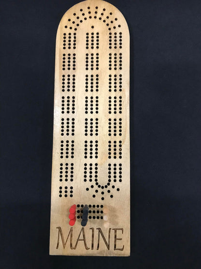 Rounded Edge "Maine" Wooden Cribbage Game Boards