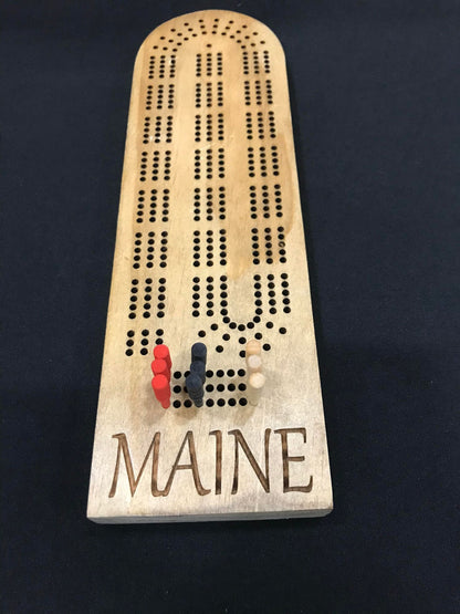 Rounded Edge "Maine" Wooden Cribbage Game Boards