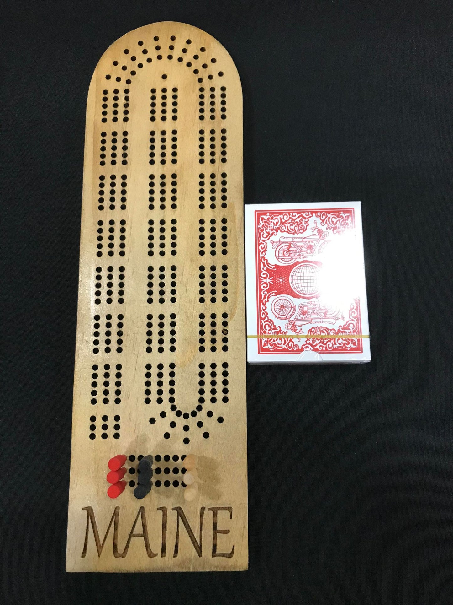 Rounded Edge "Maine" Wooden Cribbage Game Boards