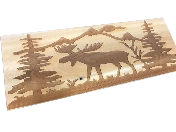 Moose in Nature Wooden Home Decor Sign