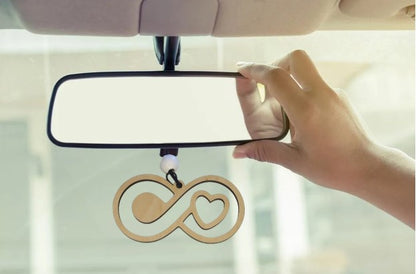 Your Unique Journey: Autism Awareness Infinity Wooden Rear View Mirror Car Charm