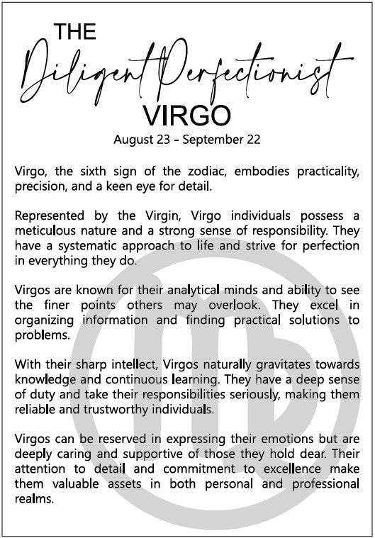 The Diligent Perfectionist: Virgo Astrological Sign Wooden Rear View Mirror Car Charm