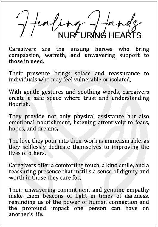 Healing Hands, Nurturing Hearts Caregivers Framed Story Card and Wooden Ornament Gift Set