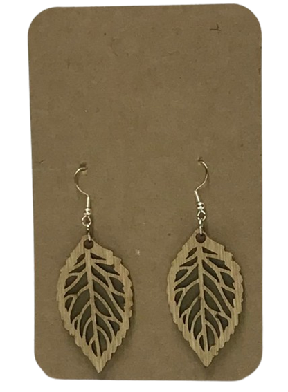 Leaf Dangle Wooden Earrings