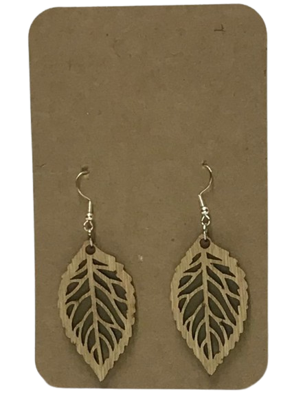 Leaf Dangle Wooden Earrings