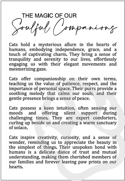 The Magic of Our Soulful Companions: Cats Framed Story Card and Wooden Ornament Gift Set