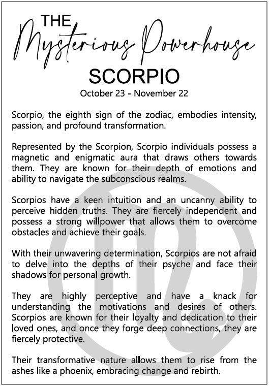 The Mysterious Powerhouse: Scorpio Astrological Sign Wooden Rear View Mirror Car Charm