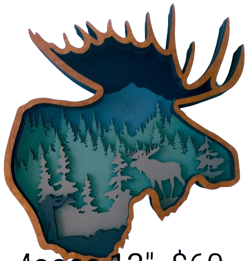Moose Hunting Scene Sign