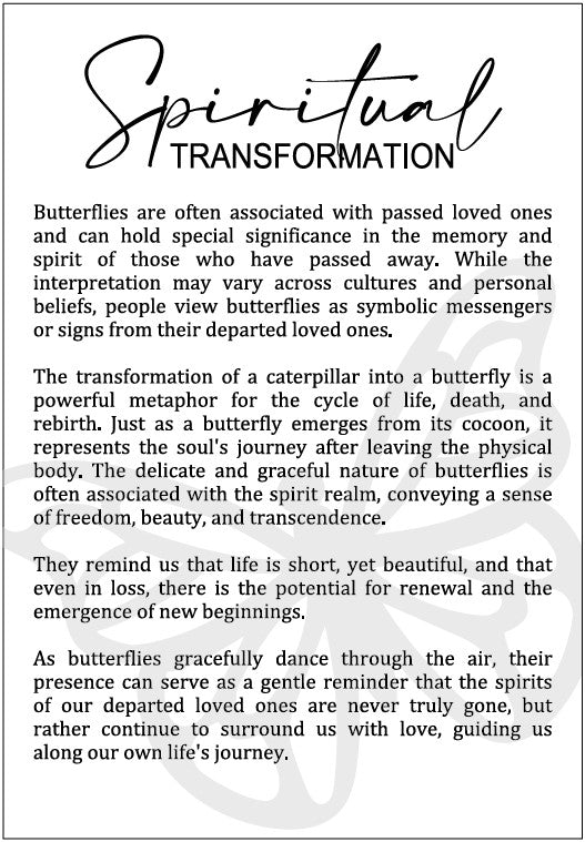 Spiritual Transformation: Memorial Butterfly Framed Story Card and Wooden Ornament Gift Set