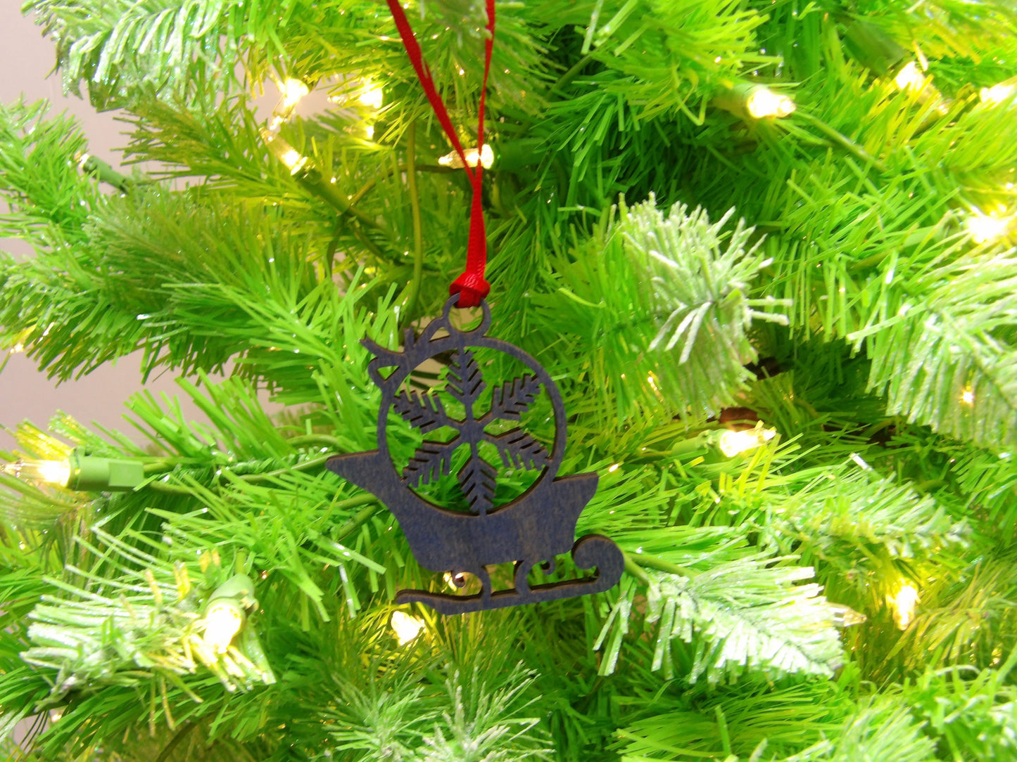 Snowflake in Santa's Sleigh Ornament