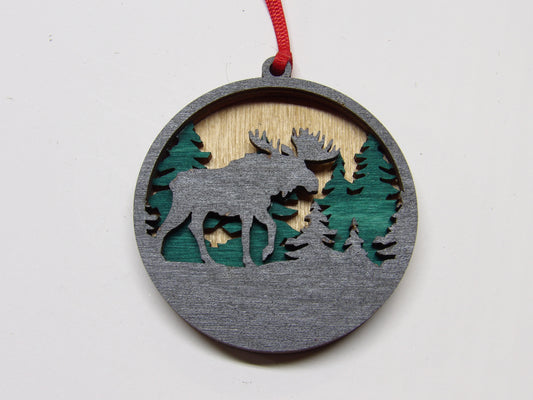 Three-Layer Moose Ornament