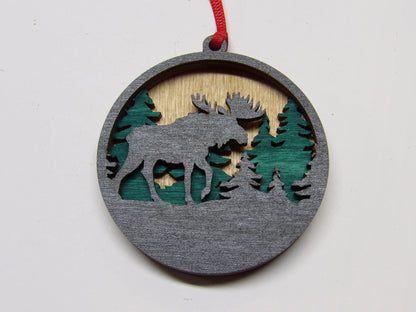 Three-Layer Moose Ornament