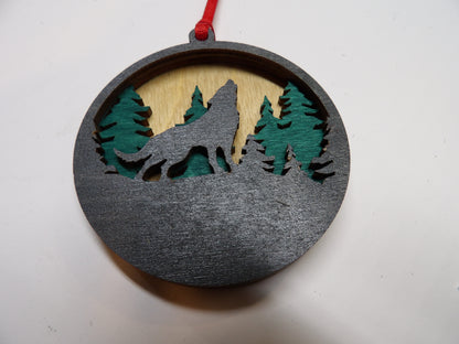 Three-Layer Coyote Ornament