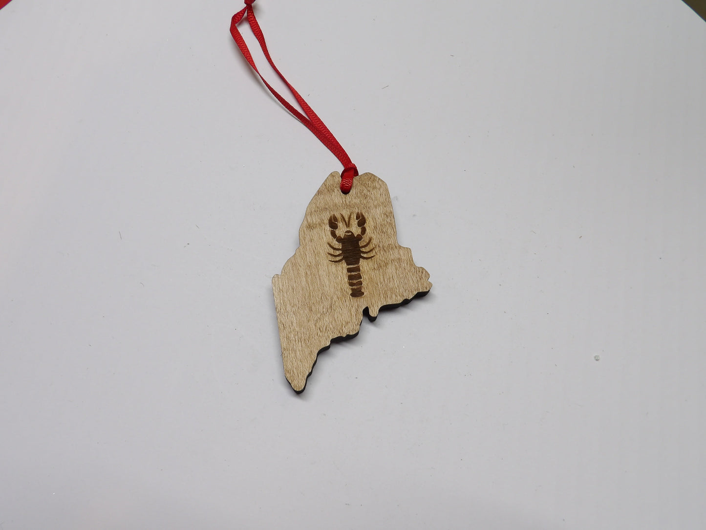 State of Maine Lobster Wooden Christmas Tree Ornament