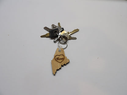 State of Maine Home Heart Keychain