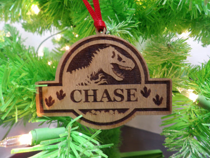Personalized Jurassic Park Logo Ornament