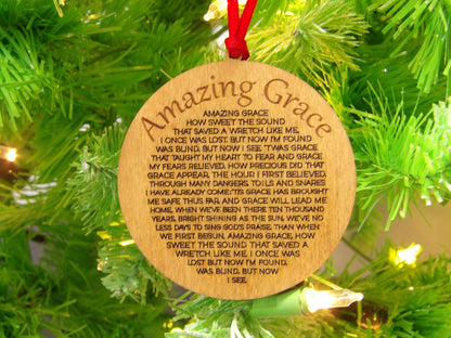 Amazing Grace Song Lyrics Christmas Ornament