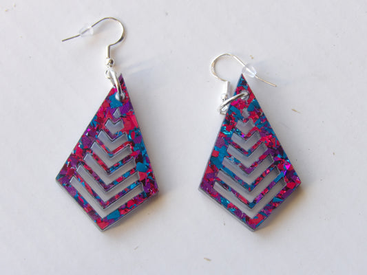 Pyramid Dangle Acrylic Earrings (8 Colors)