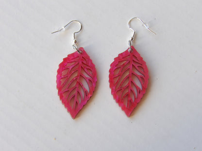 Leaf Dangle Acrylic Earrings (8 Colors)