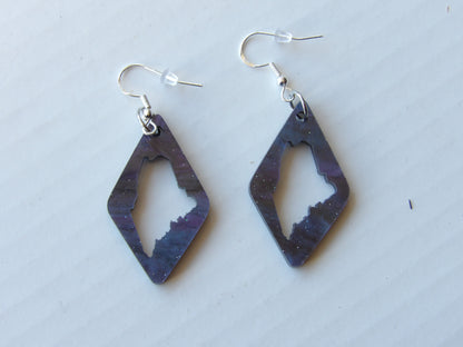 State of Maine Diamond Dangle Acrylic Earrings (8 Colors)