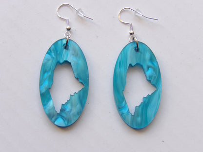 State of Maine Oval Dangle Acrylic Earrings (8 Colors)